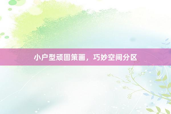 小户型顽固策画，巧妙空间分区